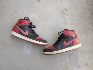 2001 NIKE JORDAN 1 RETRO BRED BLACK VARSITY RED 136066-061 Men 11.5 Sneakers - Picture 1 of 23