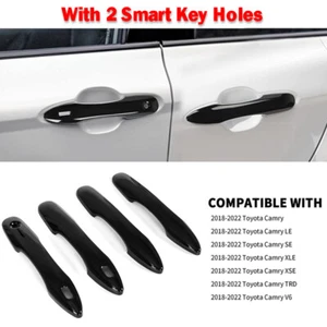 Para 2018-2022 23 Toyota Camry 2018-2022 23 cubierta de manija exterior negro brillante - Imagen 1 de 8