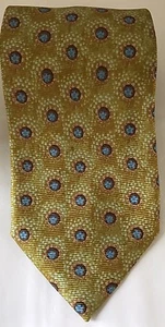 Classic Ermenegildo Zegna Yellow Sun Graphic Made In Italy Silk Men Neck Tie - Picture 1 of 7