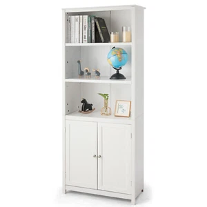 Giantex Display Shelf Bookshelf Stand Tall Bookcase Wooden Storage Cabinet 182cm - Picture 1 of 12