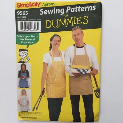 Simplicity 9565 Mens Ladies Classic Easy Apron Pockets Bib New Uncut Pattern - Image 1 of 4