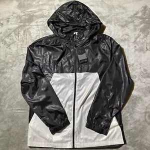 NUEVO CON ETIQUETAS Chaqueta Russell Hombres L Negra Blanca Cremallera Completa Cortavientos Ligera Malla Forrada - Imagen 1 de 16
