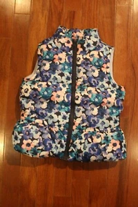 Gymboree Girls Floral Print Zip Up Puffer Vest XS 4 Size Extra Small Size 4 New - Picture 1 of 6