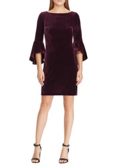 American Living Dress Velvet Bell Sleeve Purple Sz 8 NEW NWT 220 - Image 1 of 1
