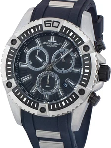 Jacques Lemans 1-1805B Liverpool Men's Chronograph 46mm 20 ATM - Picture 1 of 3