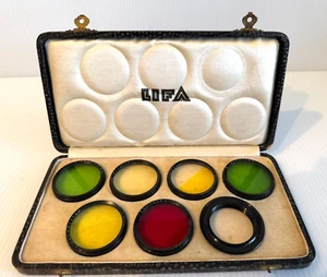Vintage Germany LIFA Filter im Koffer ~ Set 7 verschiedene Farben - Bild 1 von 6