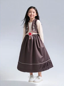 Little Girls Dress Beautiful Child  Attached Cardigan 3/4 Sleeve Dress Size 8 - Picture 1 of 5