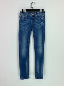 Miss Me Blue Faded Stretch Skinny Fit Low Rise Jeans 5 Pocket Style 14 - Picture 1 of 17