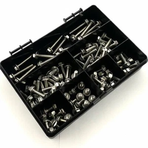 90 ASSORTED PIECE A2 STAINLESS STEEL M6 FLANGE HEXAGON BOLTS BOLT SCREWS KIT - Picture 1 of 2