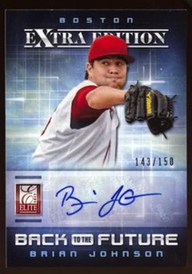 2013 ELITE EXTRA EDITION BRIAN JOHNSON #6 BACK TO FUTURE AUTO #143/150 RED SOX - Foto 1 di 2