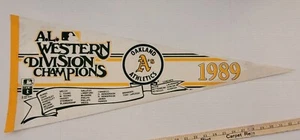 Banderín vintage 1989 Oakland Athletics División Champs tamaño completo MLB bandera 30" - Imagen 1 de 7