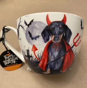 Portobello By Design Little Devil Dachshund Wiener dog Halloween coffee Mug - Picture 1 of 7