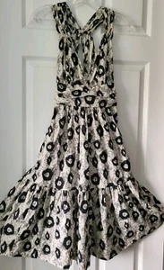 Vestido halter Anthropologie Plenty by Tracy Reese nuevo sin etiquetas talla 8 negro blanco - Imagen 1 de 6