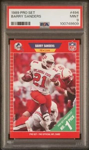 Graded 1989 Pro Set Barry Sanders #494 Rookie RC Football Card PSA 9 Mint - Picture 1 of 2