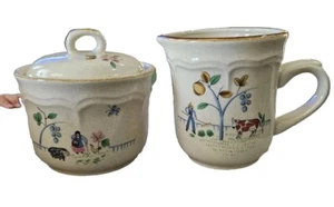 Juego de azúcar y crema International Stoneware Farm Japón Heartland Pattern de colección  - Imagen 1 de 9