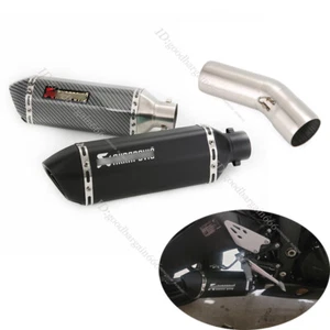 For Kawasaki Ninja ZX6R ZX636 2009-2023 Exhaust Tips Mid Pipe Slip On Mufflers - Picture 1 of 13