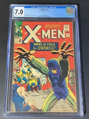 X-Men #14 CGC 7.0 OWW Pages Marvel November 1965 1st Appearance of The Sentinels - Image 1 of 2