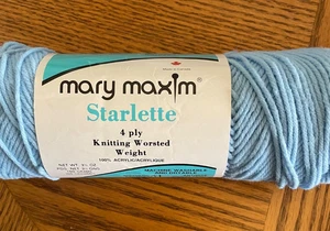 Mary Maxim Starlette Worsted Wt Acrylic yarn color 73 Medium Blue - Picture 1 of 3