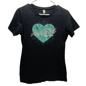 Camiseta para mujer Addicted To Fishing grande negra elástica Next Level logotipo de pez - Imagen 1 de 6