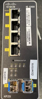Cisco IE1000-4P2S-LM V02 Industrial PoE Switch 4-Port 2xSFP DIN Rail - Image 1 of 4
