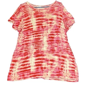 Camicia donna Lularoe oliva taglia grande rosa bianca tie dye look maniche tulipano - Foto 1 di 8