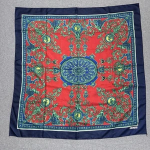 Vintage SunKgungSa Scarf Retro Classic Blue Red Green 36” x 36” - Picture 1 of 3