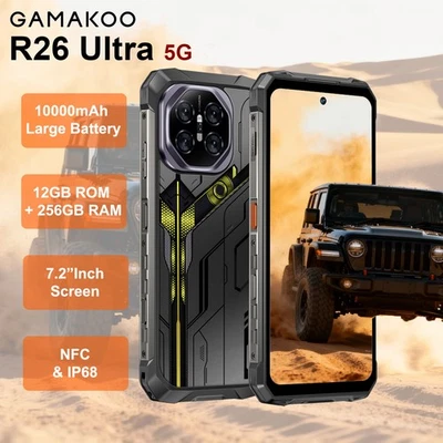 GAMAKOO Rugged Smartphone R26 Ultra 12GB+256G Dual Sim 5G Unlocked Cell Phone 10000mAh