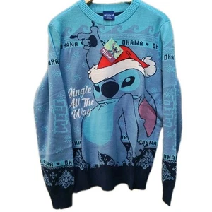 NWT Geeknet Disney Lilo Stitch Holiday Sweater GameStop Exclusive Official Gift - Picture 1 of 16