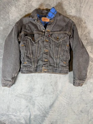 Chaqueta Levi's Vintage Juvenil Grande Forrada Negra Camionero Hecha en EE. UU. 90s 57529 Foto 1 de 4
