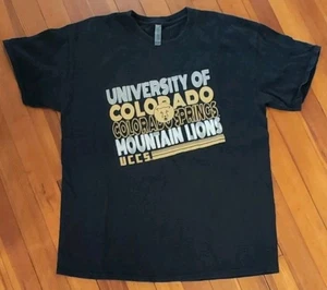 UCCS Colorado Springs Mountain Lions Men’s T-Shirt Black M/L - Picture 1 of 5