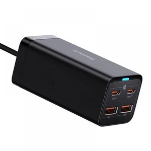 Baseus GaN3 Pro 2xUSB-C + 2xUSB wall charger, 100W (black) - Zdjęcie 1 z 10