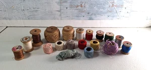 Vintage J. & P. COATS Wood Dennison Framingham Crochet Thread Darning Mending - Picture 1 of 13