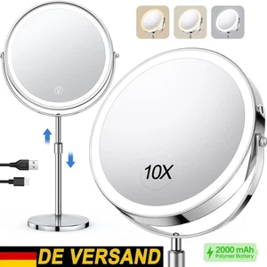 Schminkspiegel Kosmetikspiegel Rasierspiegel 10Fach LED beleuchtet Vergrößerung. - Bild 1 von 12