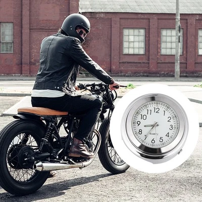 Motorcycle Schedule White Clock Motorbike Handlebar Clocks for Motorcycles ✅ - Image 1 of 4