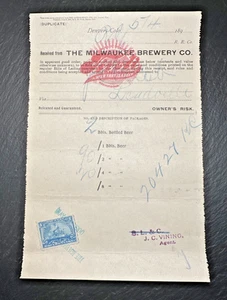 1890er MILWAUKEE BRAUEREI CO DENVER QUITTUNG, BRIEFMARKE FÜR J GOLOB, LEADVILLE FP178 - Bild 1 von 10