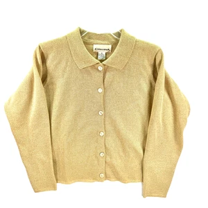 Vintage Cristina 80er-90er Jahre gelbe Strickjacke mit Knopfleiste Pullover - Bild 1 von 9