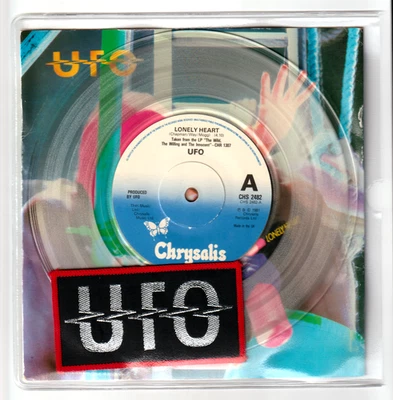 UFO : LONELY HEART  7" CLEAR Vinyl Single 45 Record (Chrysalis 1981) With PATCH - Image 1 of 4