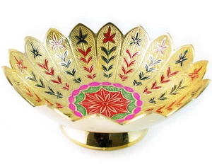 Brass Bowl Hand Engraved Indian Antique Vintage style solid deco High quality - Picture 1 of 1