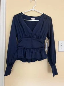Jason Wu NWT Women’s Silk Satin Peplum Hem Blouse Size XS Original Price 300$ - Picture 1 of 8