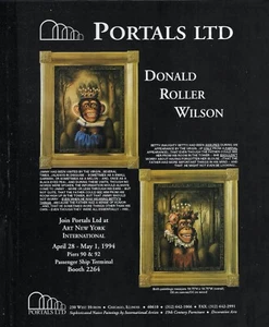 DONALD ROLLER WILSON Jimmy/Betty Art Gallery Exhibit 1994 Print Ad - Picture 1 of 1