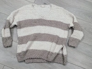 Maglione Altar'd state piccolo beige bianco grosso leggero a righe boho - Foto 1 di 7