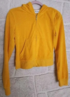 Terry tela sudadera con capucha Juicy Couture chaqueta color amarillo mujer talla S palmeras Foto 1 de 4