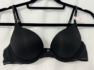 NWT 36AA Victoria’s Secret Bombshell T-Shirt Push-up Plunge Underwire Black Bra - Picture 1 of 7