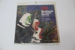 Columbia Minerva Needle Point Christmas Ideal Kit #8265 Ice Skates Vtg 1978 New - Picture 1 of 7