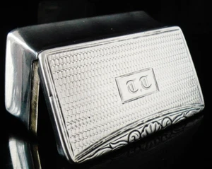 Antique Sterling Silver Snuff Box, Joseph Willmore, Birmingham 1819 - Picture 1 of 12