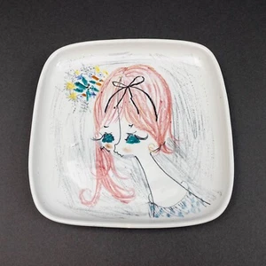 Plato de cerámica pintado a mano vintage Milvia Quadrifoglio Italia 10,75" leer - Imagen 1 de 7