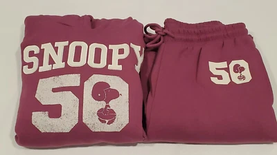 Mujeres Peanuts AEROPOSTALE Sudadera con Capucha Pantalones SNOOPY 50 Fútbol Talla Mediana Foto 1 de 4