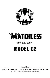 (0750) 1958-59 Matchless G2 250cc OHV instruction book - Picture 1 of 1