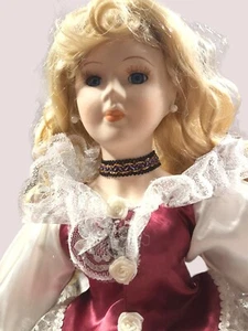 Antike Vintage viktorianische Porzellan Puppe wunderschönes Kleid, nummeriert, groß - Bild 1 von 12