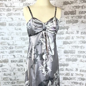 Lisa Butcher For Long Tall Sally Maxi Dress Sz 10 Painted Flowers Gray/Lavender - Picture 1 of 14